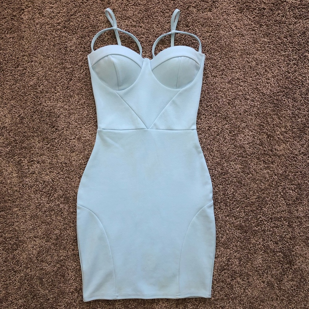 Pretty Little Thing Bodycon Dress 0 Light Blue